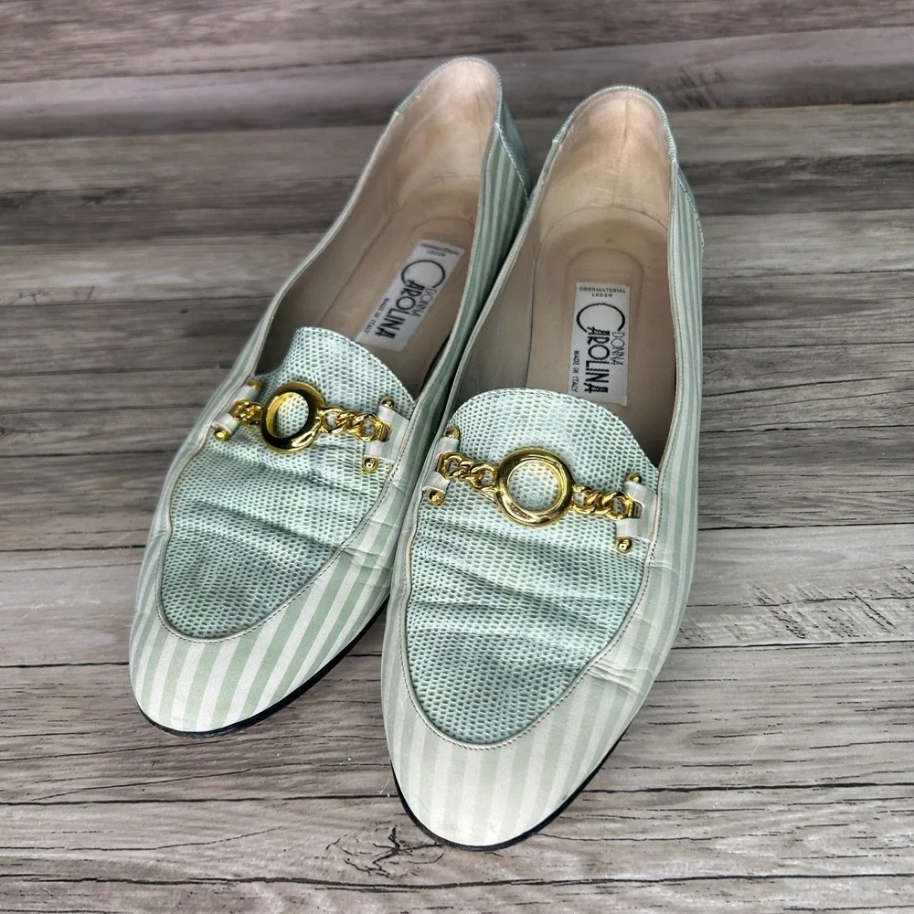Donna Carolina Loafers Shoes Size EU 42 US 11.5 Italy Cottagecore Grandma Preppy